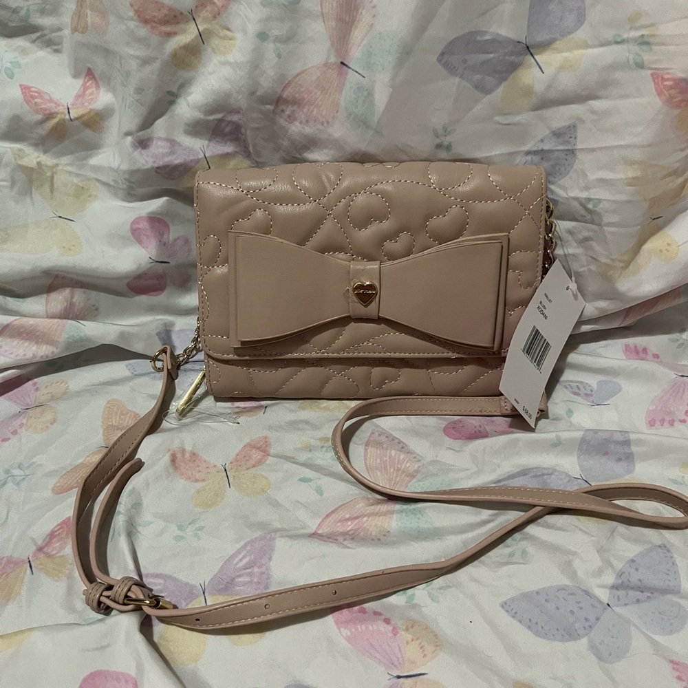 NWT Betsey Johnson small tan handbag